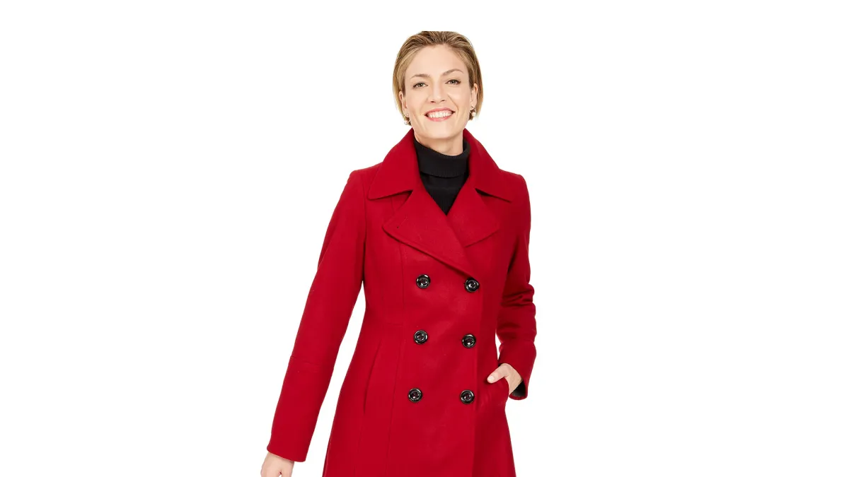 Anne Klein Double-Breasted Peacoat, Created for Macy's