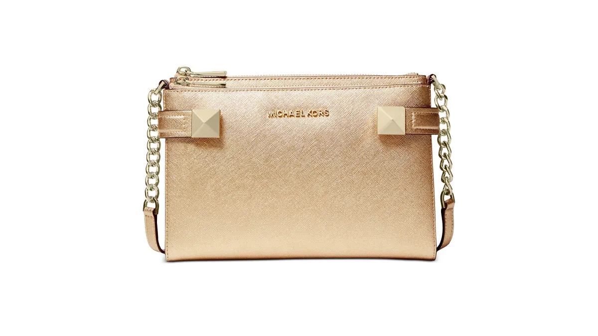 Michael Kors Karla Metallic Leather East West Crossbody
