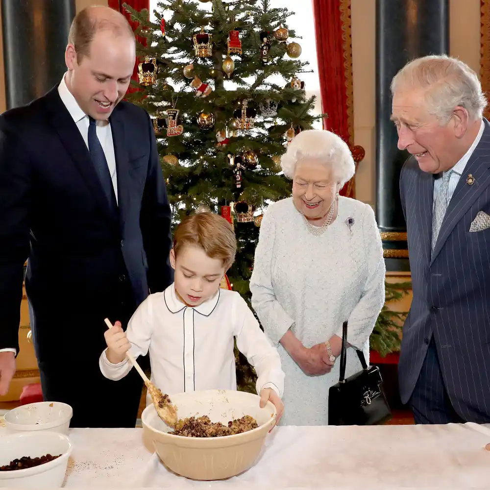 Prince George Makes Christmas Pudding in Sweet Pics With Dad William, Queen, Prince Charles