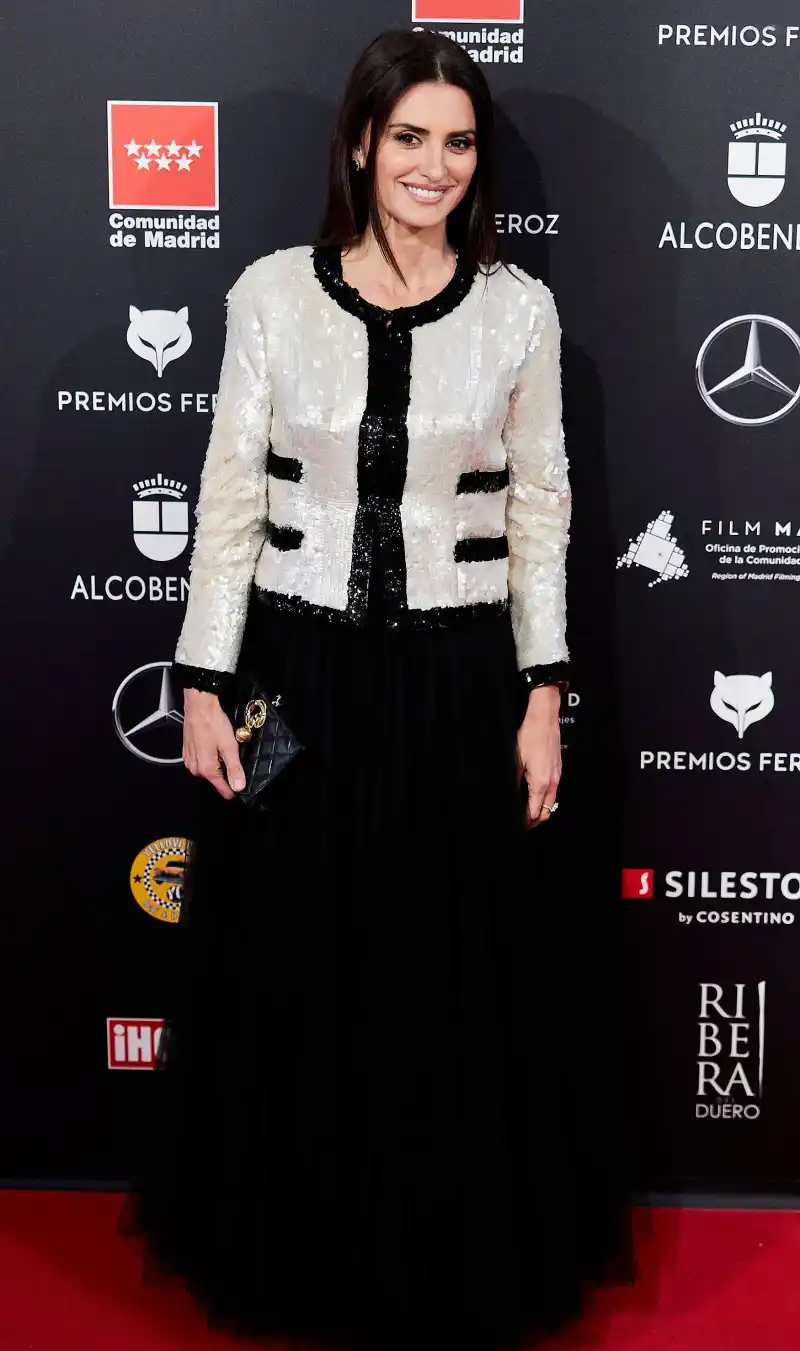 Penelope Cruz Sequin Cardigan January 16, 2020