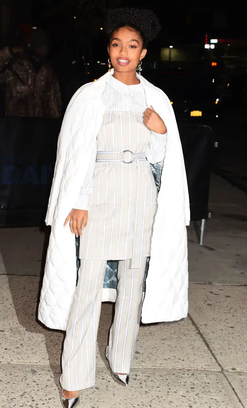 Yara Shahidi Striped Ensemble January 15, 2020