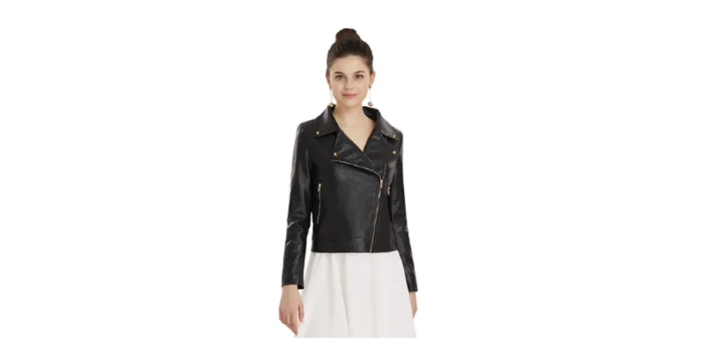 Apperloth Women's Faux Suede Moto Jacket