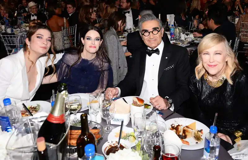 Annie Murphy Emily Hampshire Eugene Levy and Catherine O'Hara Inside the Critics Choice Awards 2020