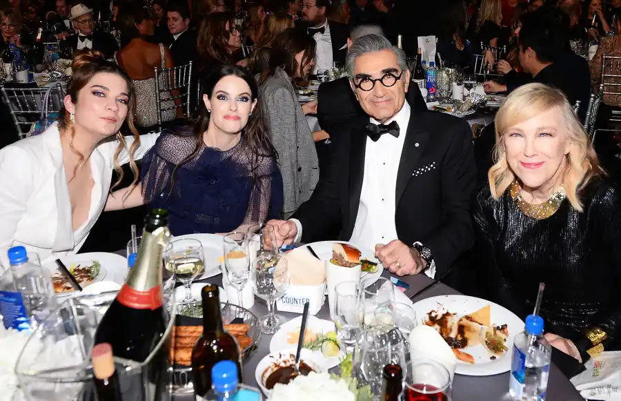 Annie Murphy Emily Hampshire Eugene Levy and Catherine O'Hara Inside the Critics Choice Awards 2020