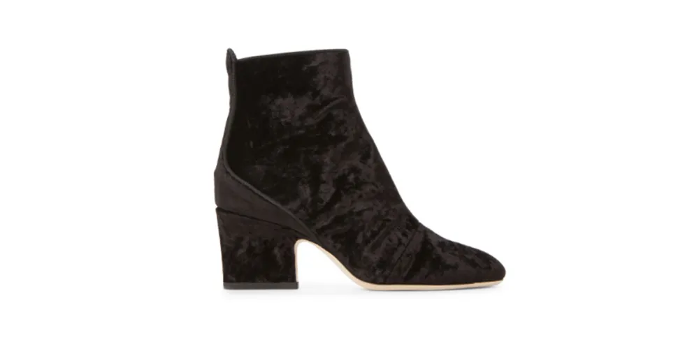 Jimmy Choo Black Autumn Crushed Velvet Ankle Booties