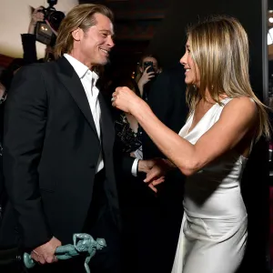 Brad Pitt and Jennifer Aniston Backstage SAG Awards 2020