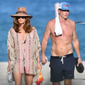 Cindy Crawford Bikini and Rande Gerber Beach New Years Day
