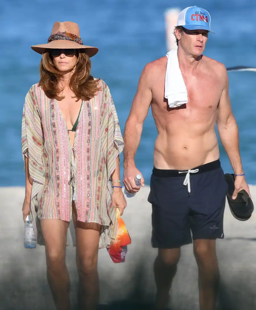 Cindy Crawford Bikini and Rande Gerber Beach New Years Day