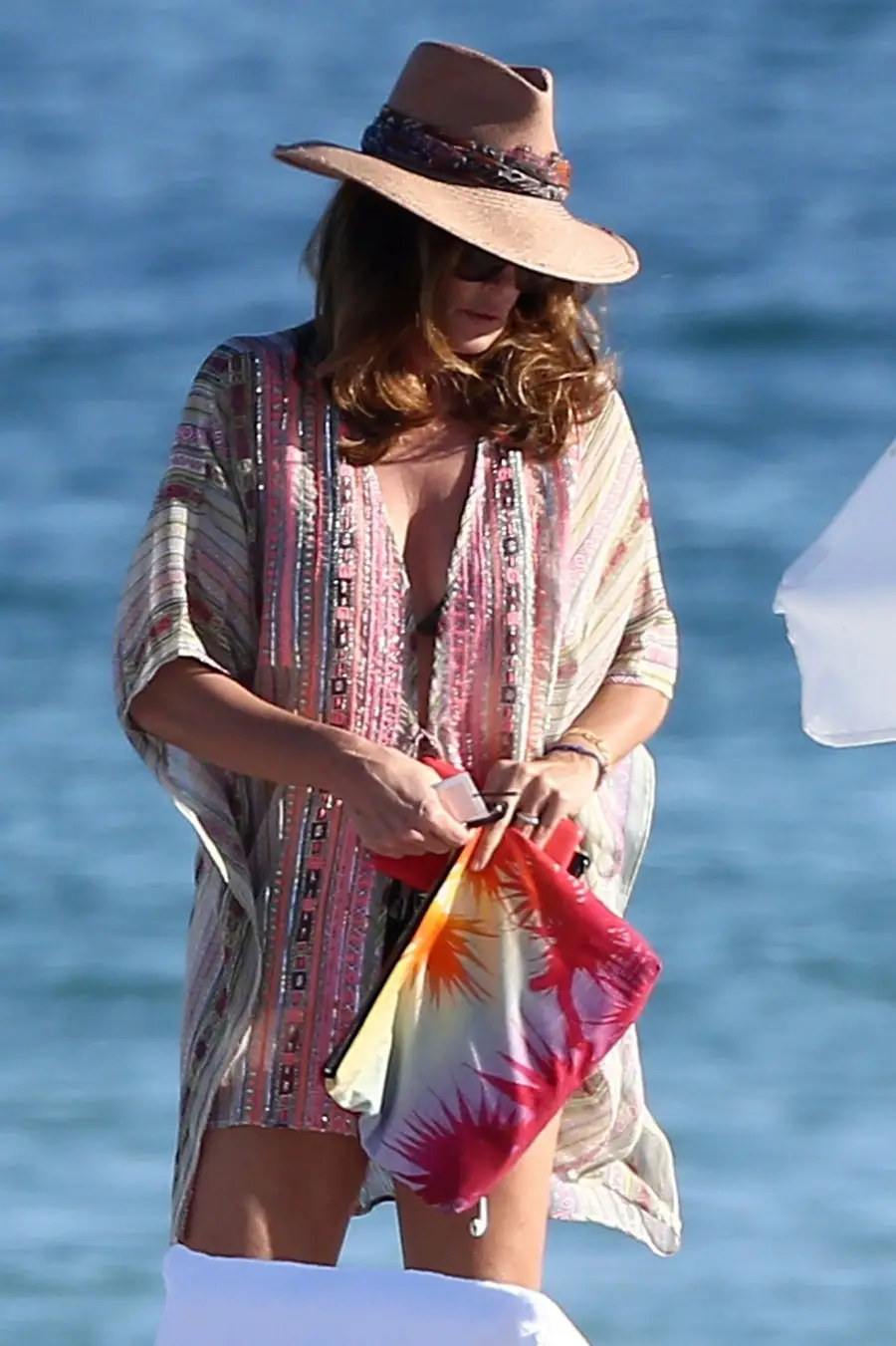Cindy Crawford Bikini and Rande Gerber Beach New Years Day