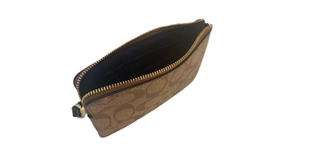 Coach Signature PVC Leather Corner Wristlet