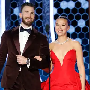 Chris Evans Helped Pal Scarlett Johansson With Her Dress in Sweet Unseen Golden Globes Moment