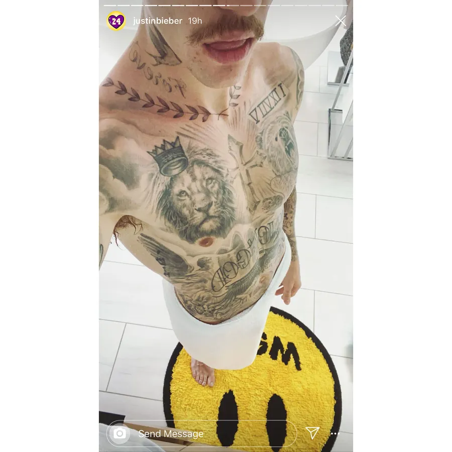 Justin Bieber Debuts Massive New Tattoo Amid Moustache Drama