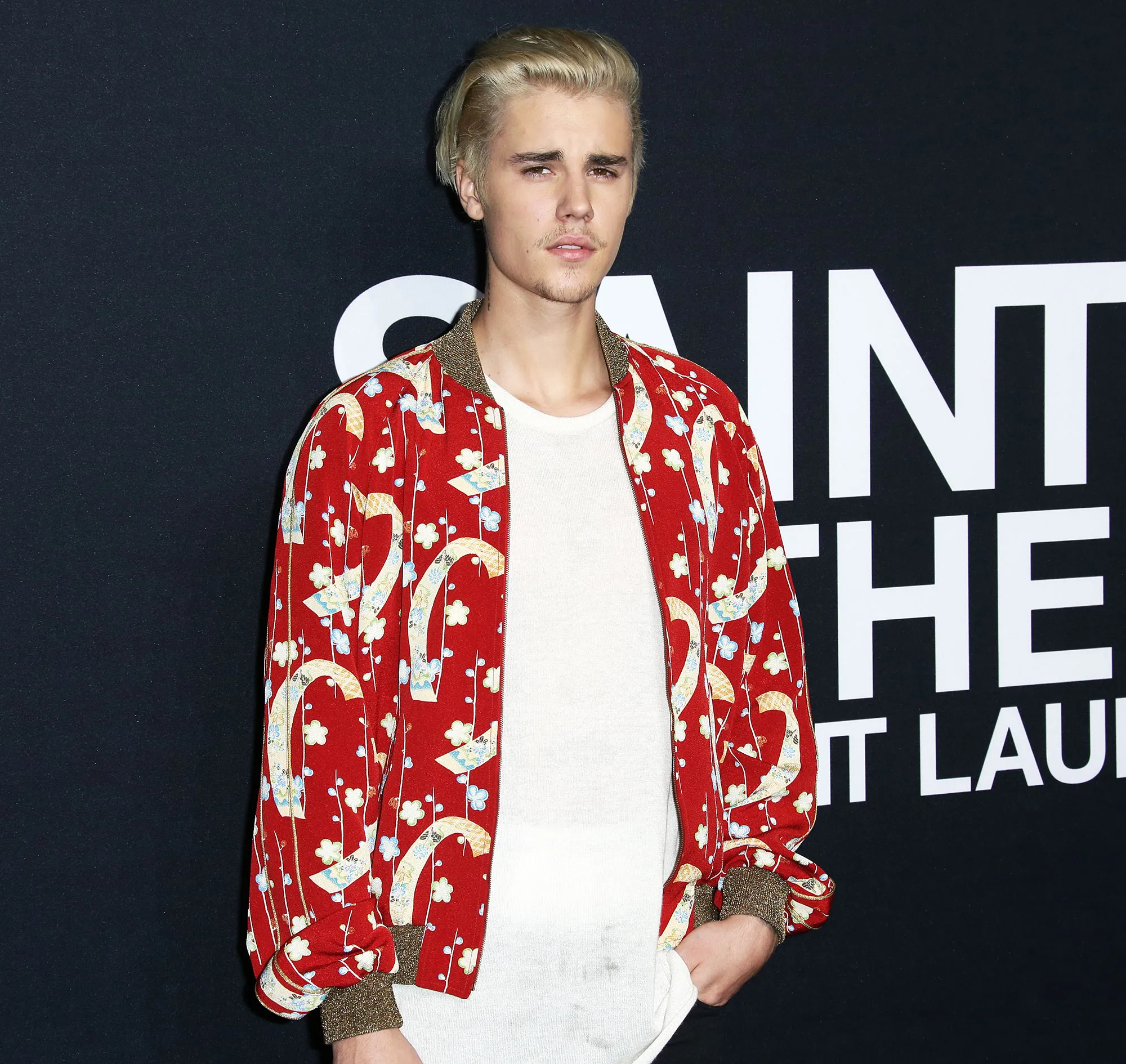 Justin Bieber at Saint Laurent Justin Bieber Says He Shouldnt Be Alive While Holding Back Tears at Album Listening Party