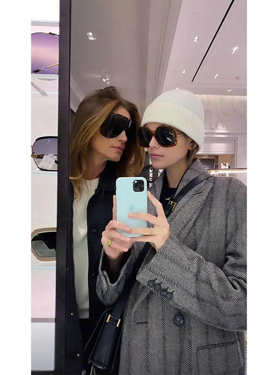 Kaia Gerber and Cindy Crawford Mother-Daughter Twinning