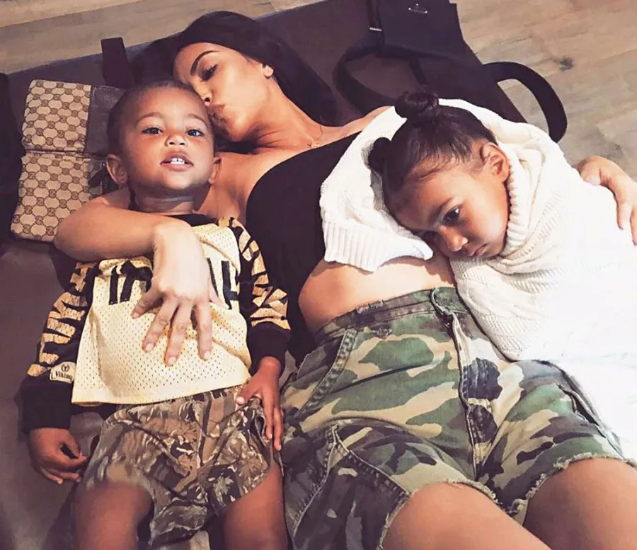 Kim Kardashian, North and Saint West Getting Along Pics