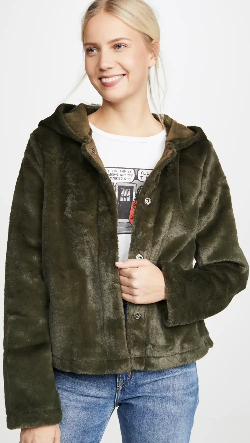 Line & Dot Andi Reversible Faux Fur Jacket