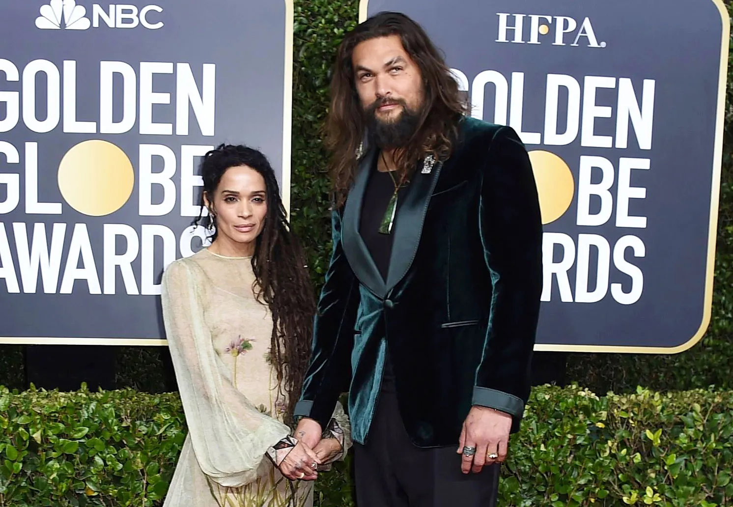 Lisa Bonet and Jason Momoa attend Golden Globes 2020