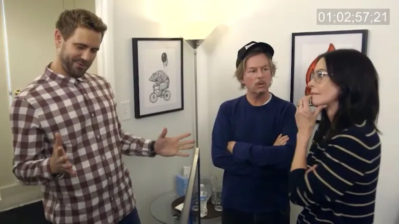 Nick Viall Skit With David Spade and Courteney Cox Help