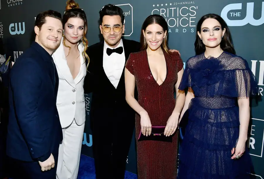 Noah Reid Annie Murphy Daniel Levy Sarah Levy and Emily Hampshire What You didn't See On TV at the Critics Choice Awards 2020