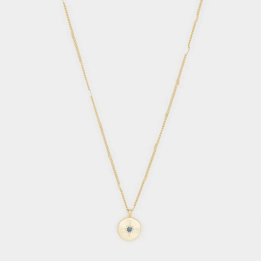 Power Birthstone Coin Necklace (September)