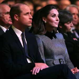 Prince William and Duchess Kate Catherine Duchess of Cambridge Middleton Attend Event Honoring Holocaust Survivors