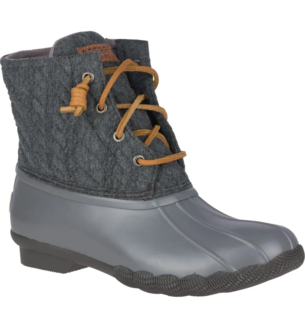 Sperry Saltwater Rain Boot (Grey Rope Fabric)