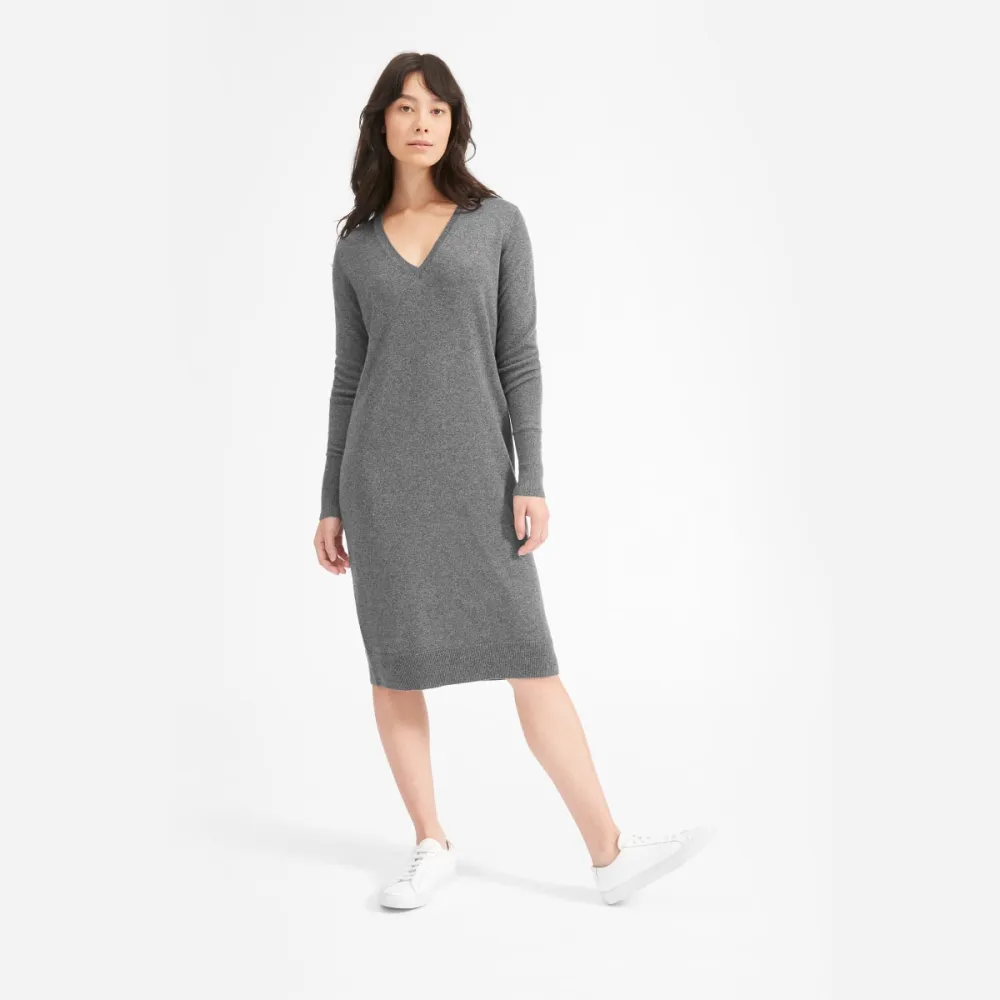 The Cashmere V-Neck Midi Dress