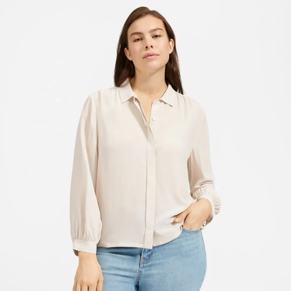 The Shirred Silk Shirt