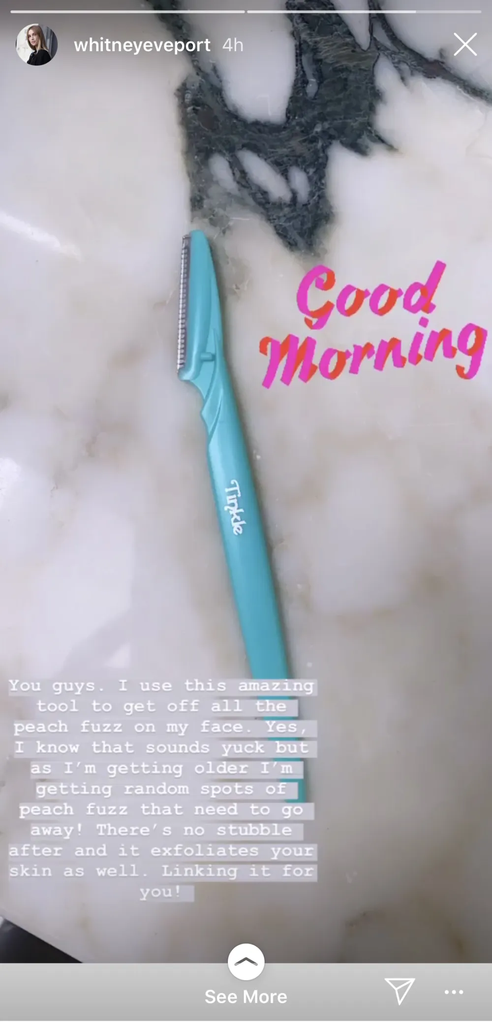 Whitney-Port-Instagram-Story-Face-Razor