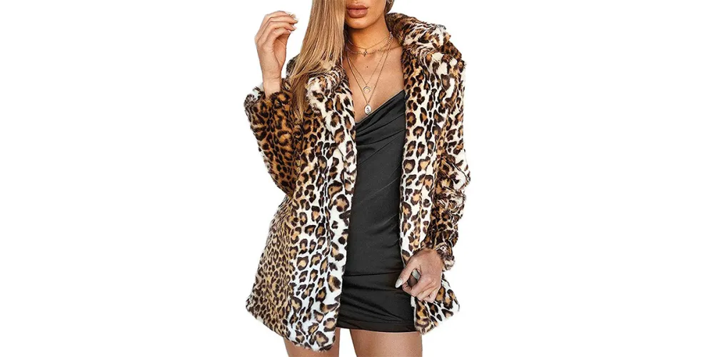 Women Warm Long Sleeve Parka Faux Fur Coat