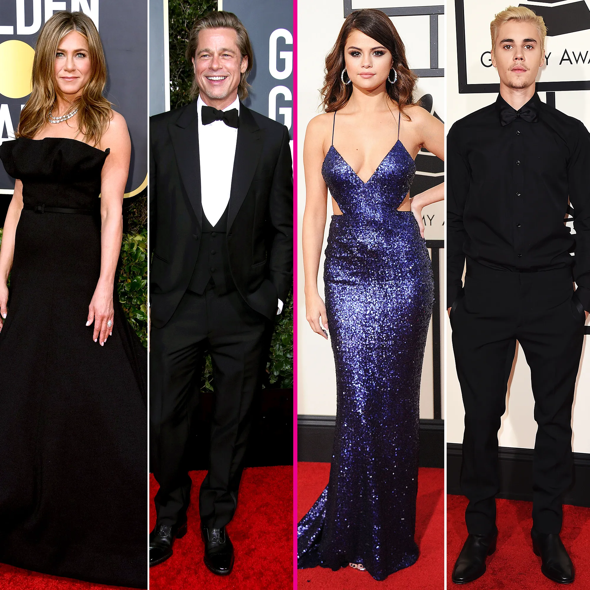 celeb-exes-at-award-shows-brad-jen-selena-justin