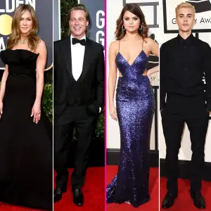 celeb-exes-at-award-shows-brad-jen-selena-justin