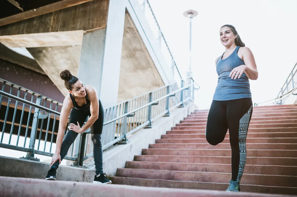 Women Stretching After Run