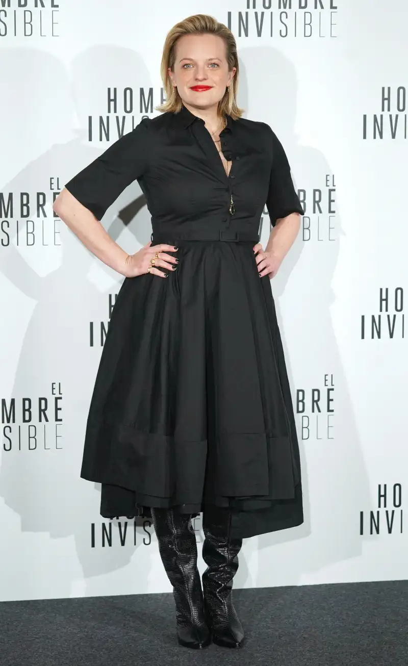 Elisabeth Moss Black Frock February 19, 2020