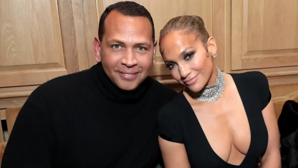 Alex Rodriguez and Jennifer Lopez attend the CAA Pre-Oscar Party