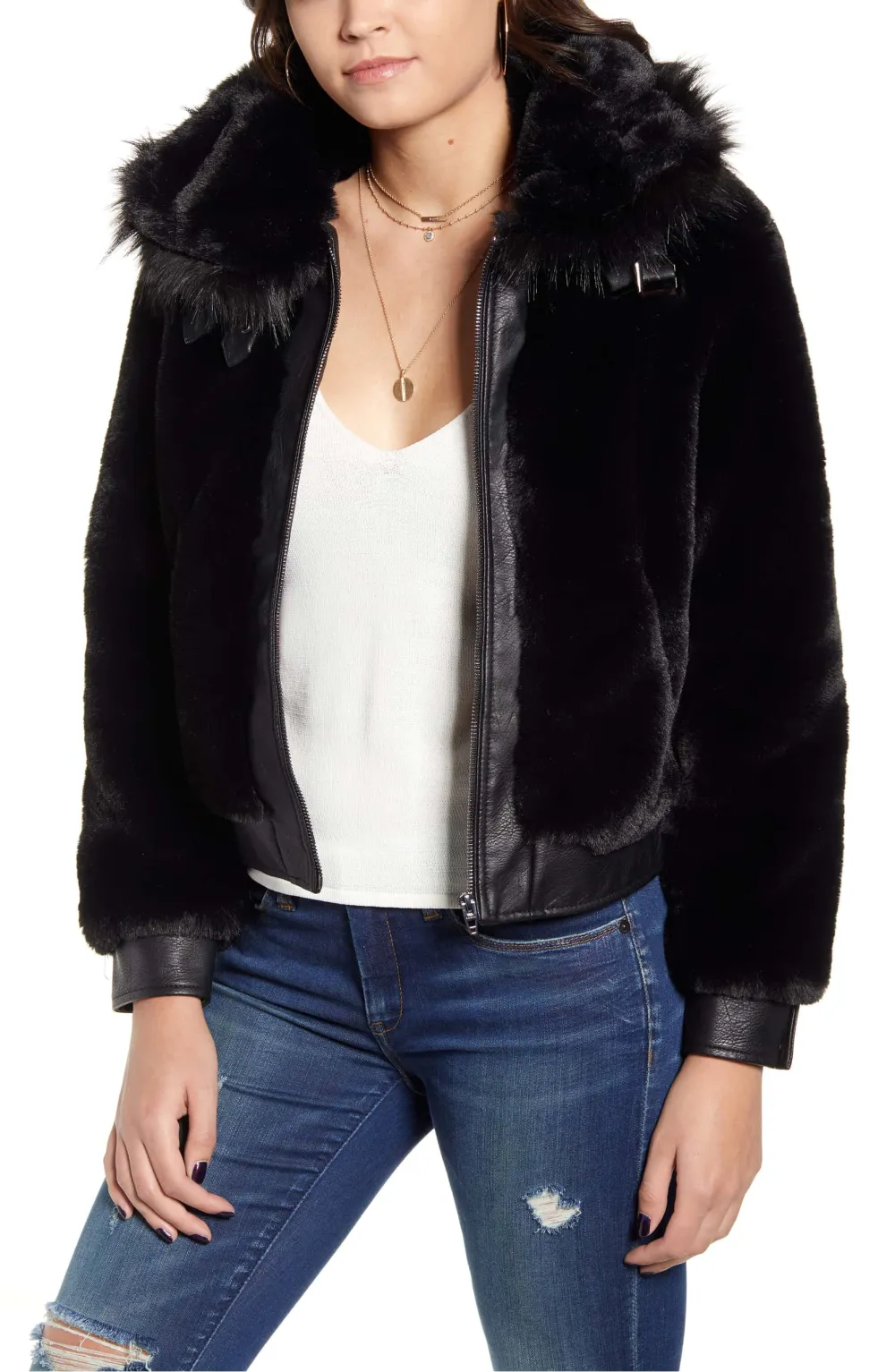 BLANKNYC Faux Fur Jacket