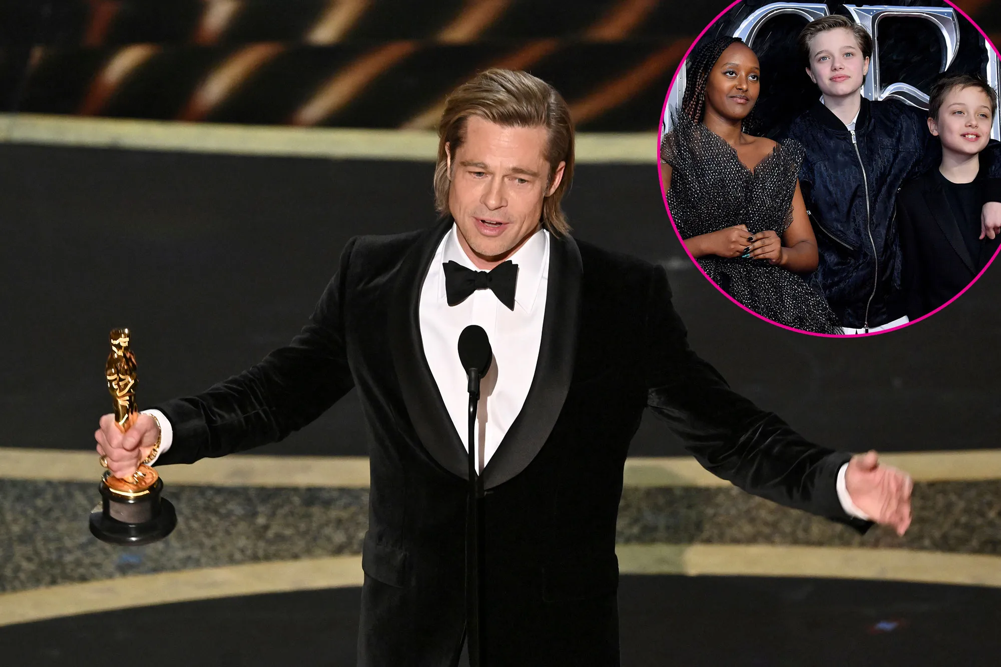 Brad Pitt Thanks Kids in Emotional Acceptance Speech at Oscars 2020