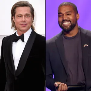 Brad Pitt and Kanye West Catch Up at Oscars Party Oscars 2020