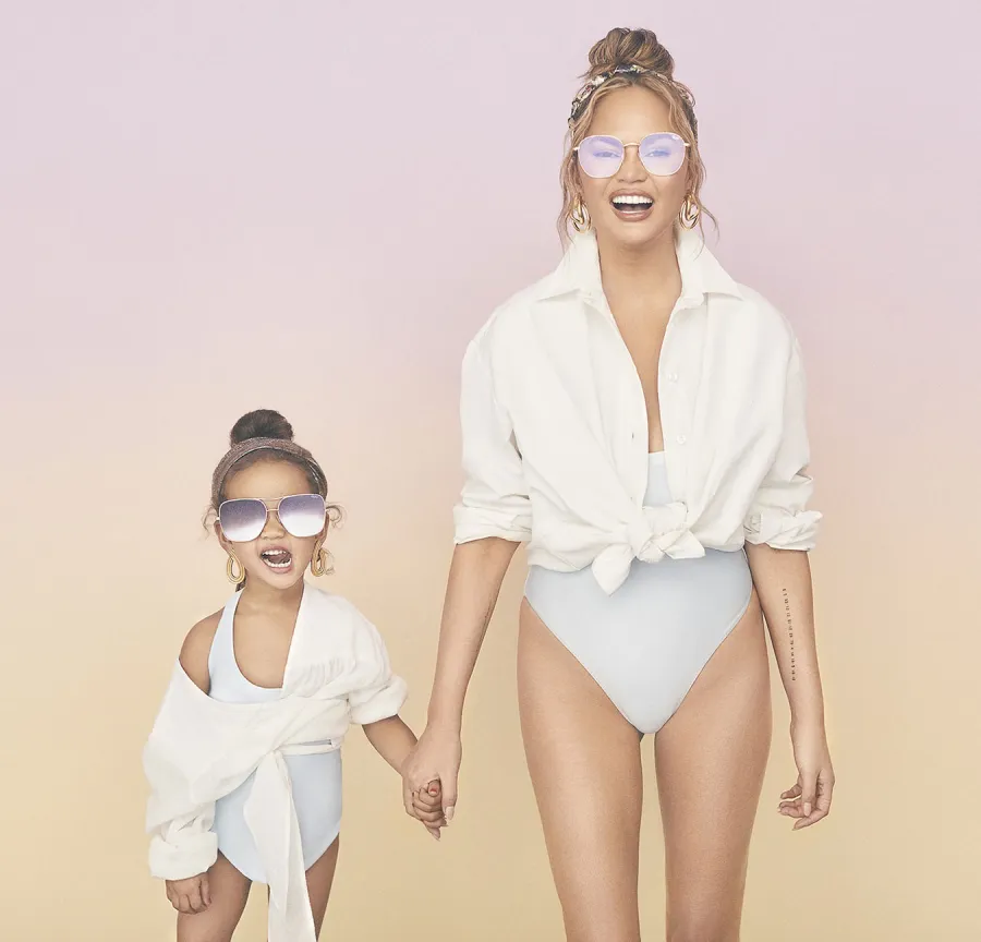 Chrissy Teigen and Luna Simone Stephens Mother-Daughter Twinning