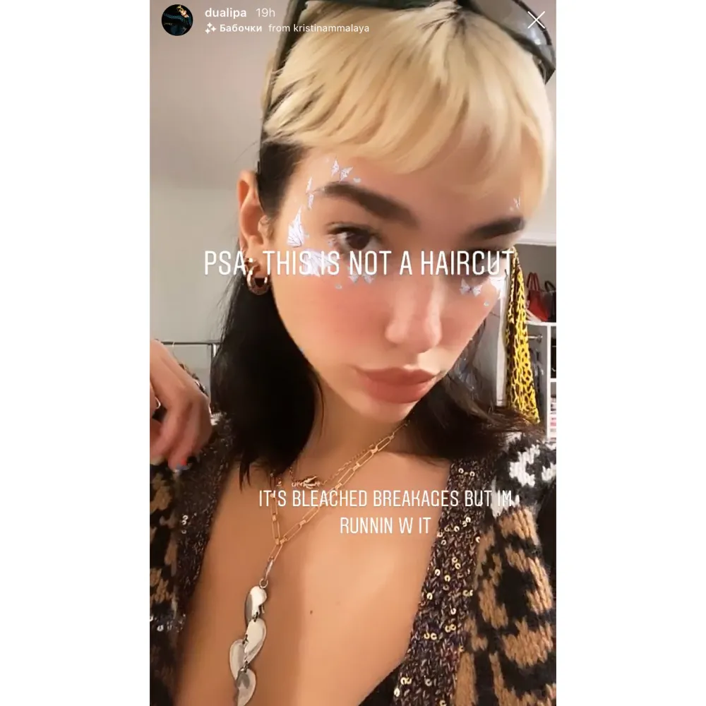 Dua Lipas Side Swept Bangs Were an Accident