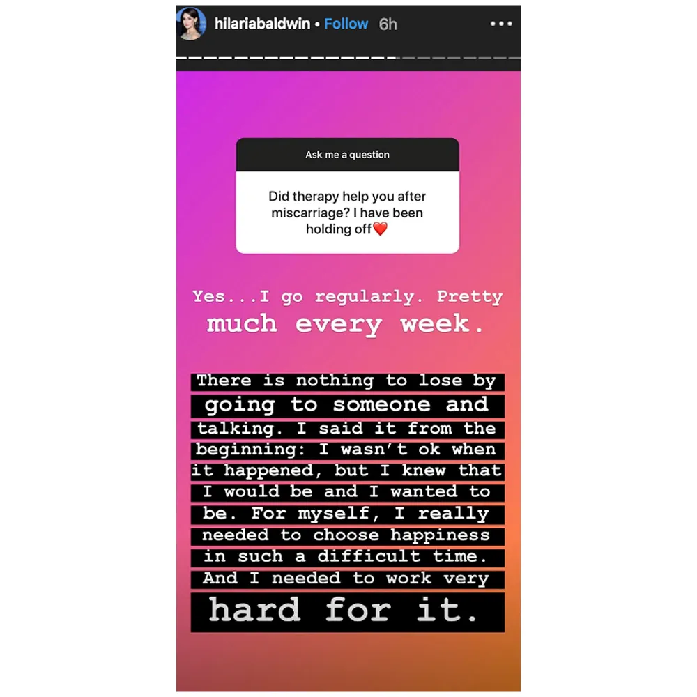 Hilaria Baldwin Admits She Goes Therapy Following Miscarriage