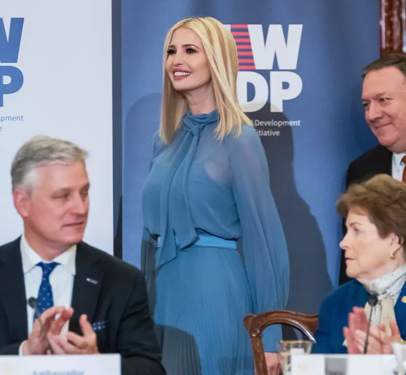 Ivanka Trump Cornflower-Blue Dress February 12, 2020