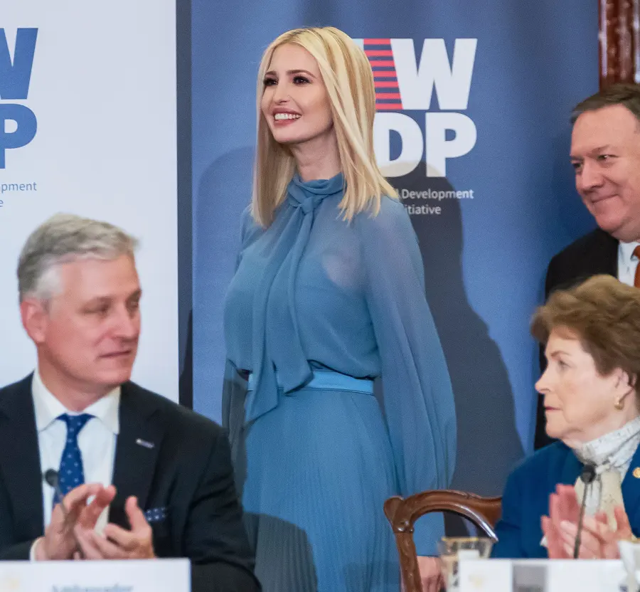 Ivanka Trump Cornflower-Blue Dress February 12, 2020