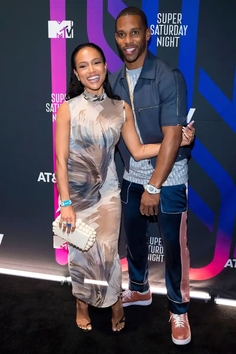 Karrueche Tran and Victor Cruz AT&T TV Super Saturday Night