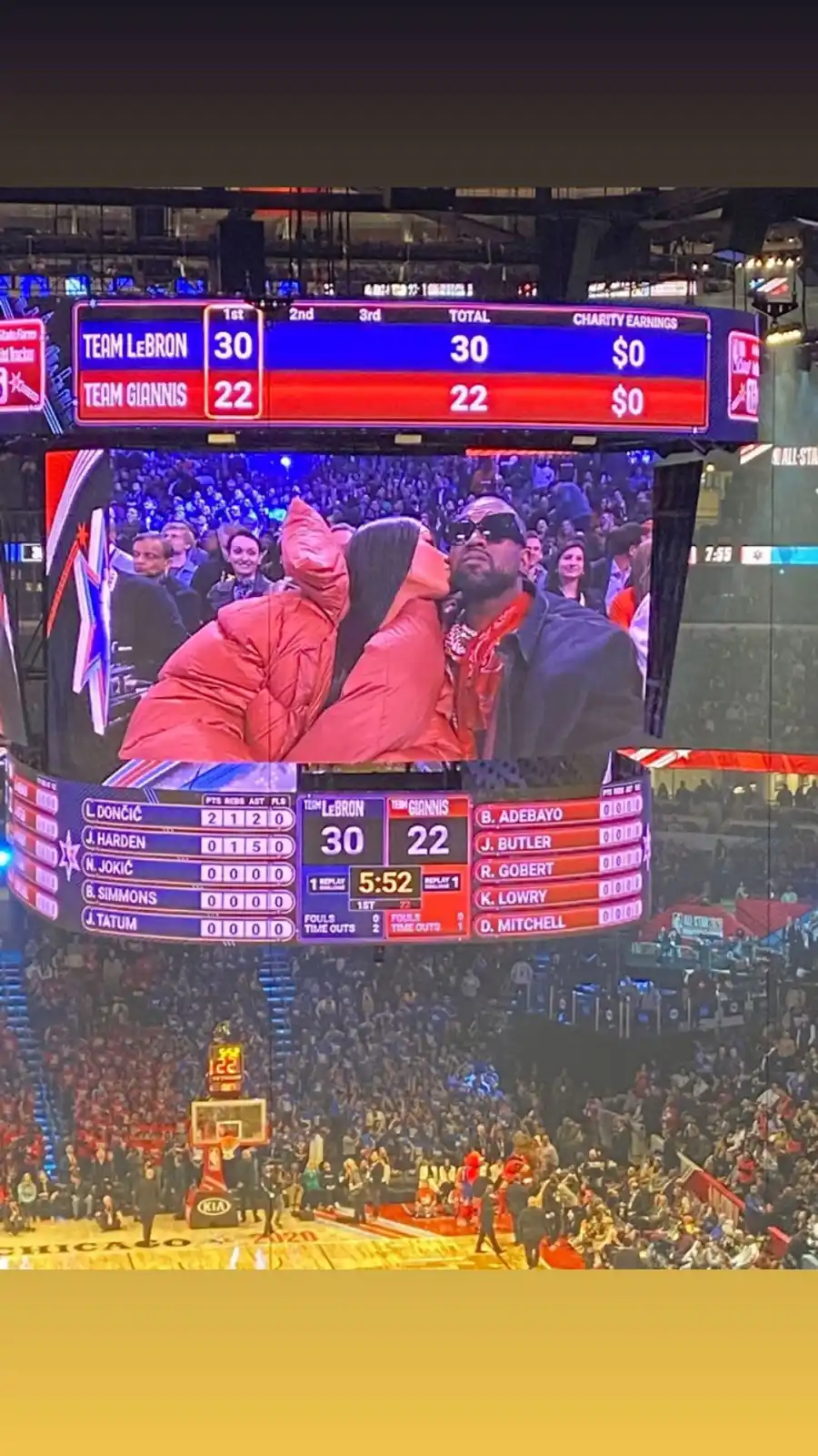 Kim Kardashian and Kanye West NBA All Star Game 2020