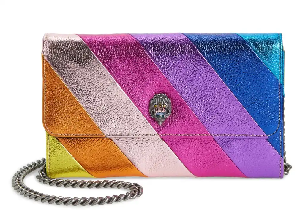 Kurt Geiger London Stripe Leather Chain Wallet