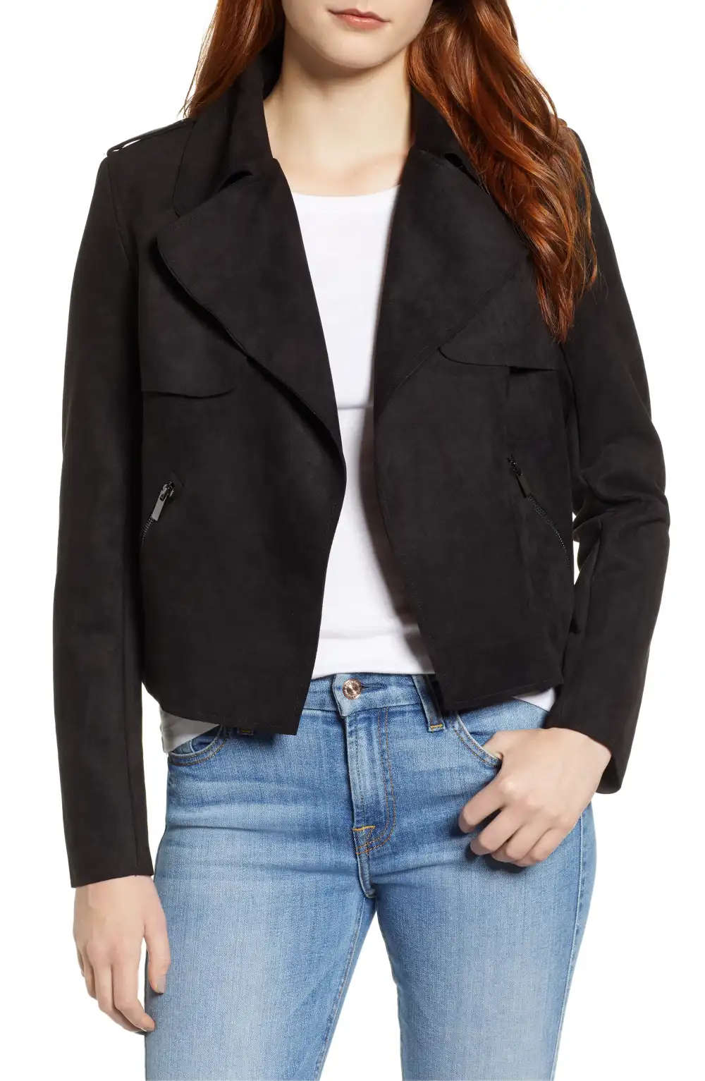 Kut from the Kloth Jacee Draped Moto Jacket (Black)