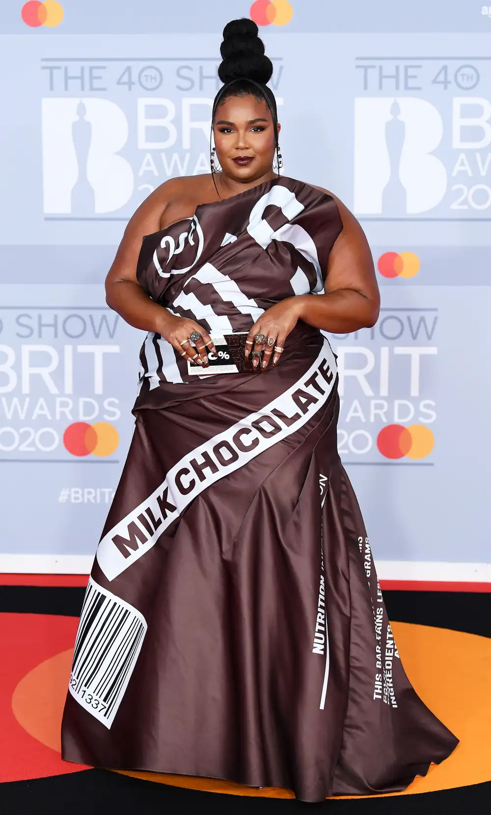 Lizzo Wears Hershey Bar Dress to the 2020 Brit Awards
