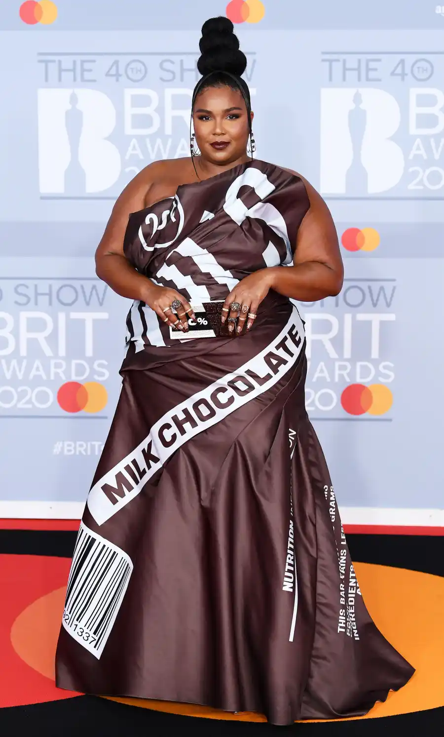 Lizzo Wears Hershey Bar Dress to the 2020 Brit Awards