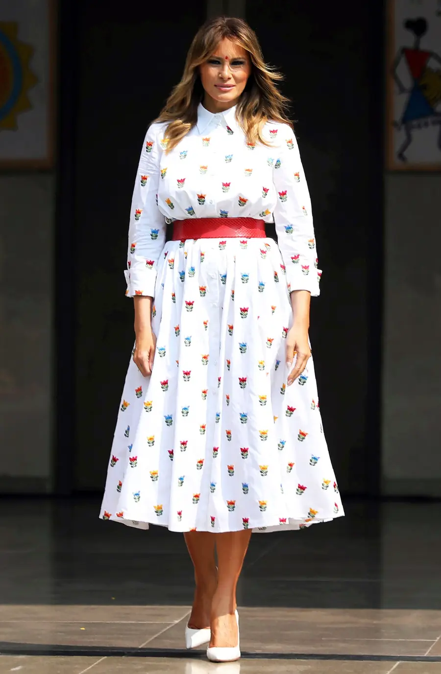 Melania Trump Embroidered Dress February 25, 2020